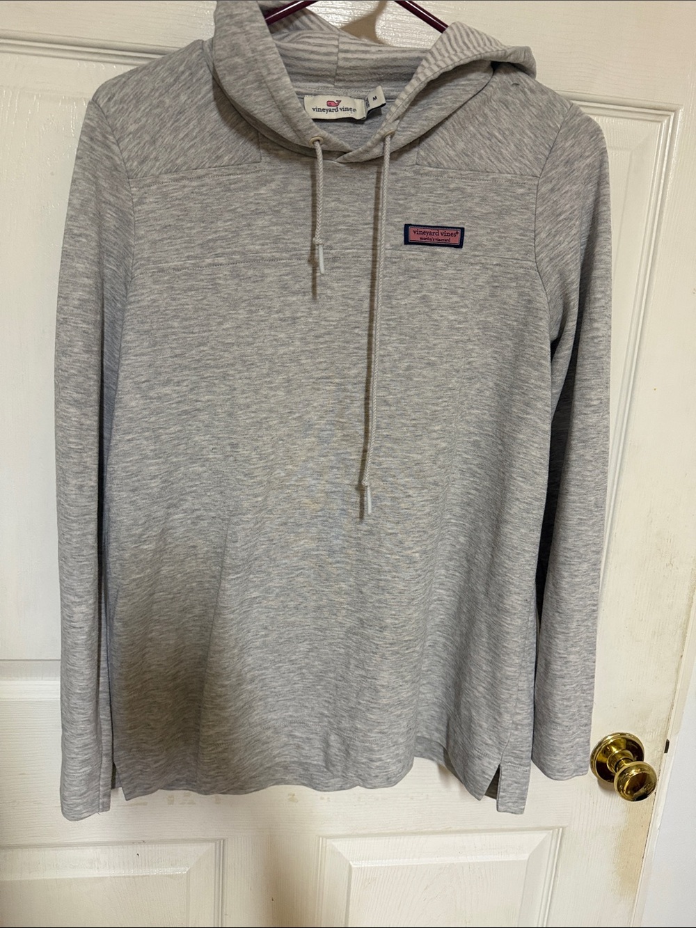 Vineyard Vines Light Gray Hooded Pullover Sweater